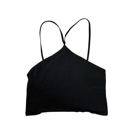Free People Intimately Center Of Attention Halter Crop Top Black XS/S - Picture 2 of 5